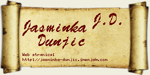 Jasminka Dunjić vizit kartica